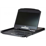 Квм консоль ATEN 18.5" 8-Port PS/2-USB VGA Single Rail WideScreen LCD KVM Switch